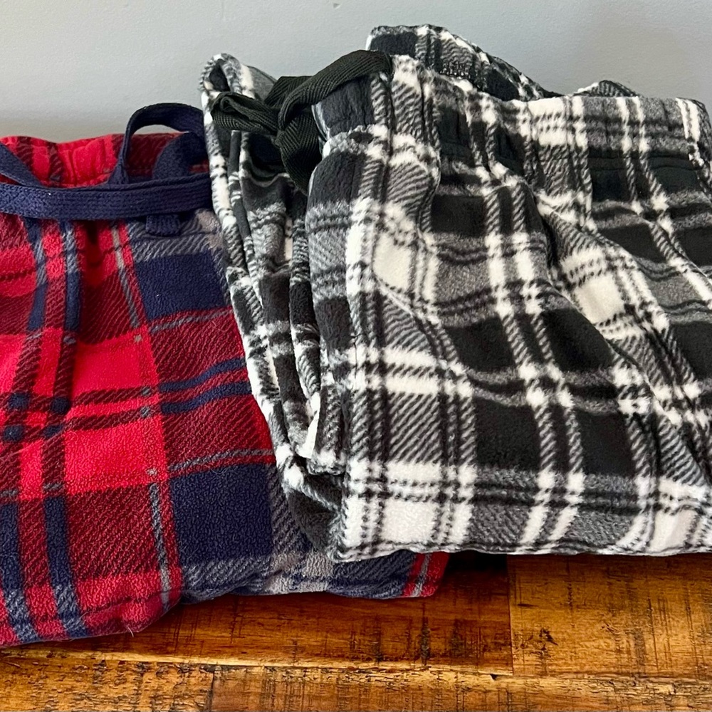 Plaid Fleece Pajama Pants Set